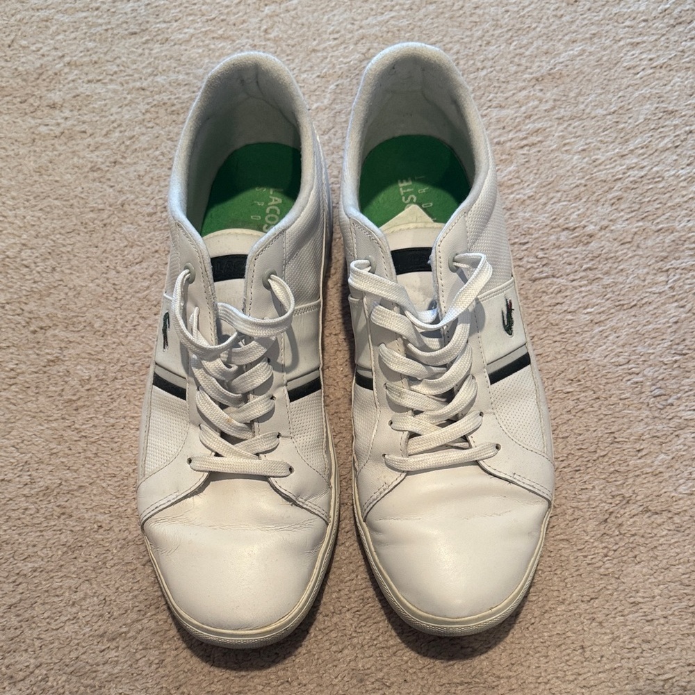 Lacoste White and Green Men's Sneakers